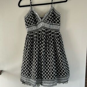 BCBGeneration Black and cream geometric dress